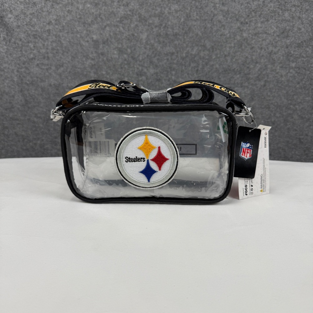 FOCO Pittsburgh Steelers NFL Clear Crossbody Stadium Bag Black Yellow New